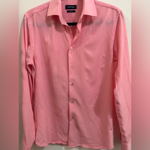NAUTICA Pink Slim Fit Long Sleeve Men's T-shirt Size S - Picture 1 of 2